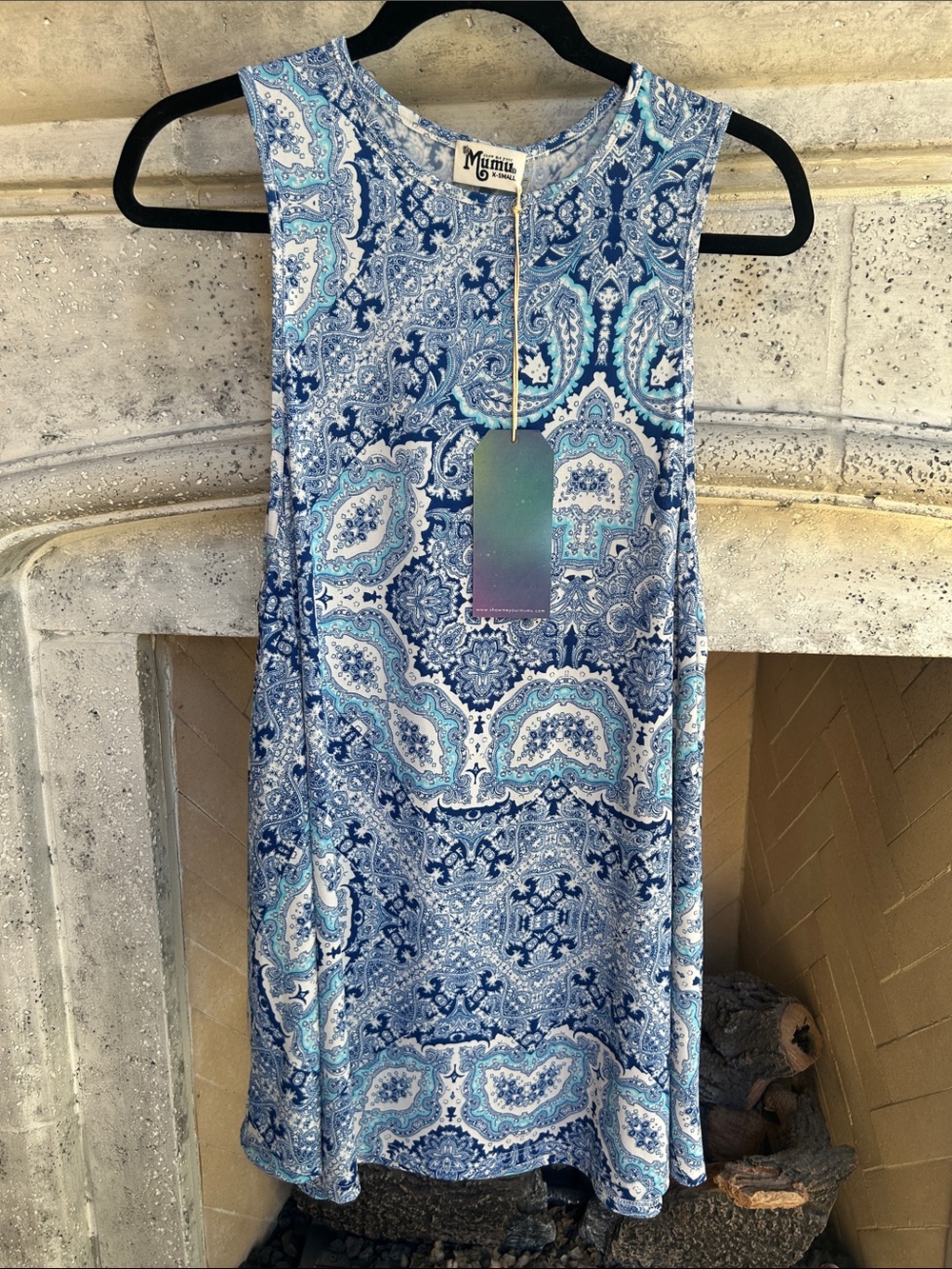 Show Me Your Mumu Blue Paisley Sleeveless Shift Dress